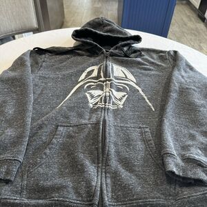 Star Wars Darth Vader Full Zip Long Sleeve Grey Hoodie Men's 2XL